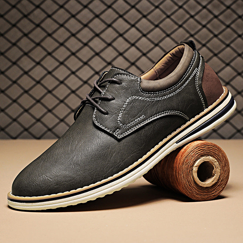 Men's Genuine Plus Size Breathable Trendy Handmade Men's Casual Leather Shoes