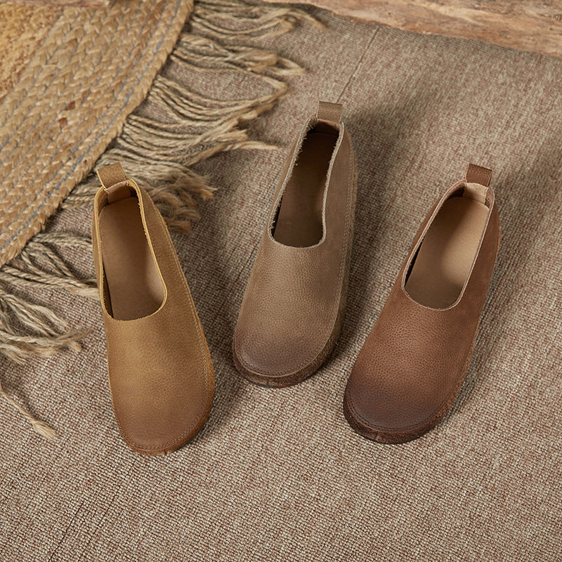 Women's Soft Bottom Surface Comfortable Flats Shallow Mouth Casual Shoes