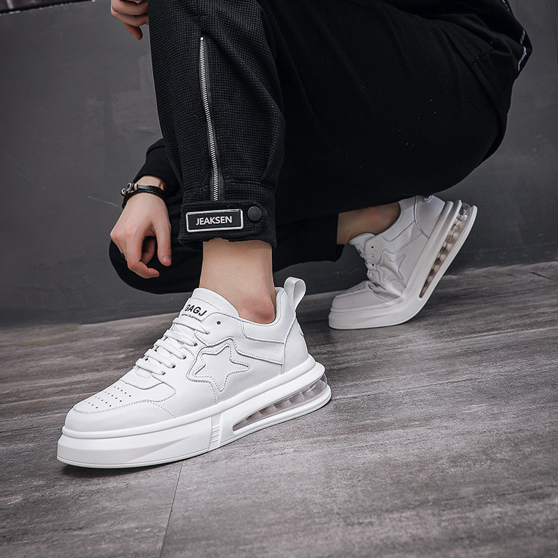 Men's Niche Black White Breathable Fashion Soft Sneakers