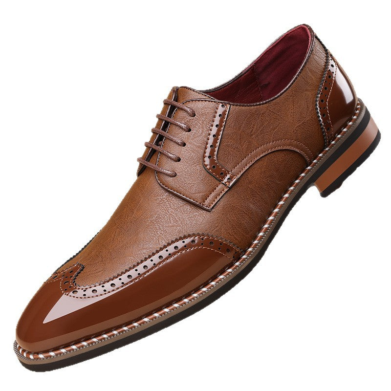 Popular Men's Comfortable Breathable Trendy Pointed Leather Shoes