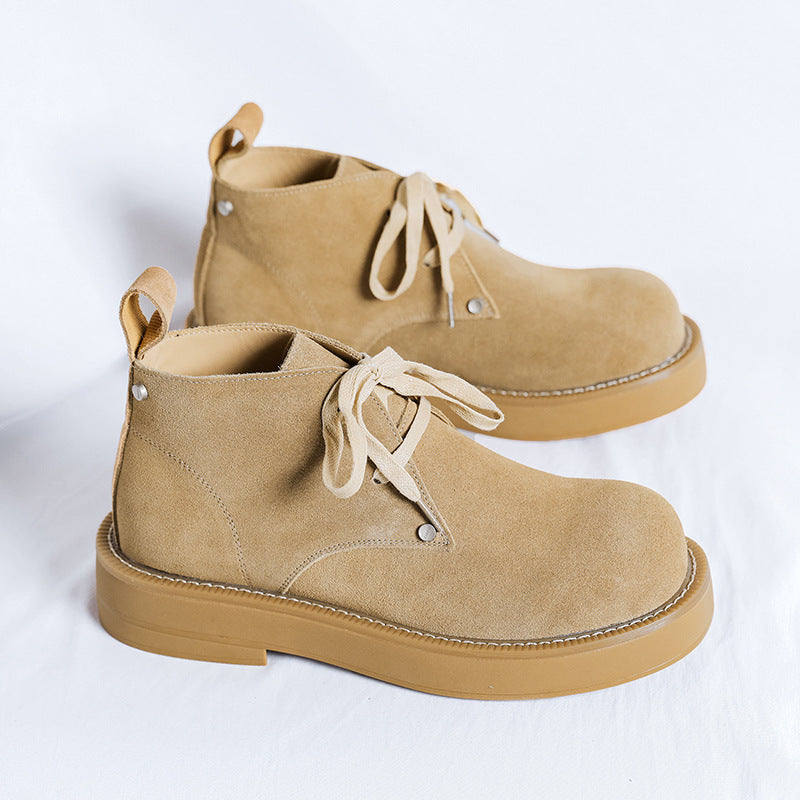 Men's Head Derby Fashionable Round Toe Vintage Martin Boots
