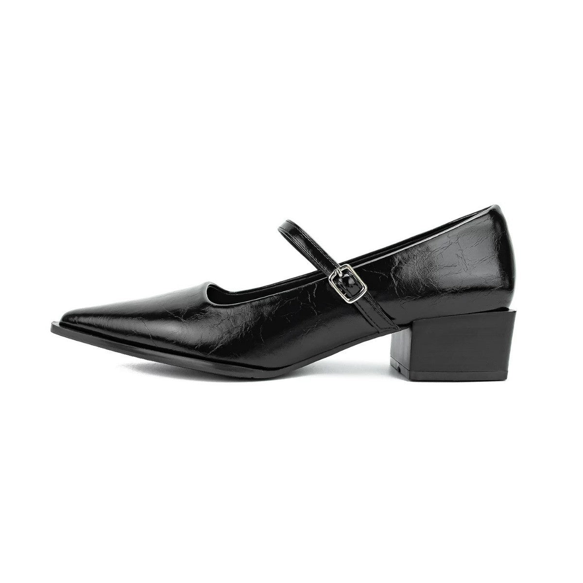 Vintage Style One Word Buckled Chunky Mary Jane Female Heels