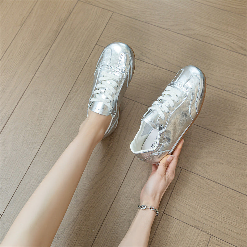 Women's Sheepskin Sier White Summer Genuine Soft Sneakers