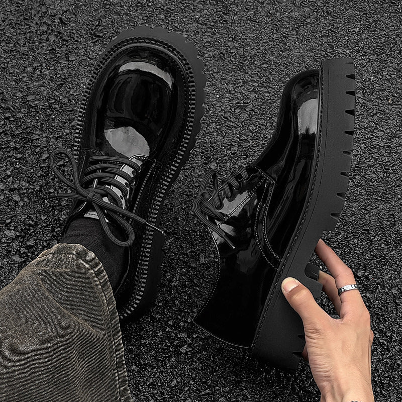 Men's Black Formal Business British Style Round Men's Shoes
