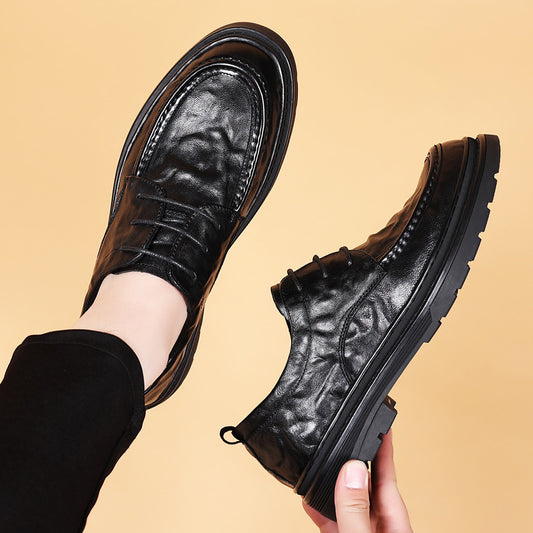 Men's Sheepskin Genuine Business Formal Wear Big Leather Shoes