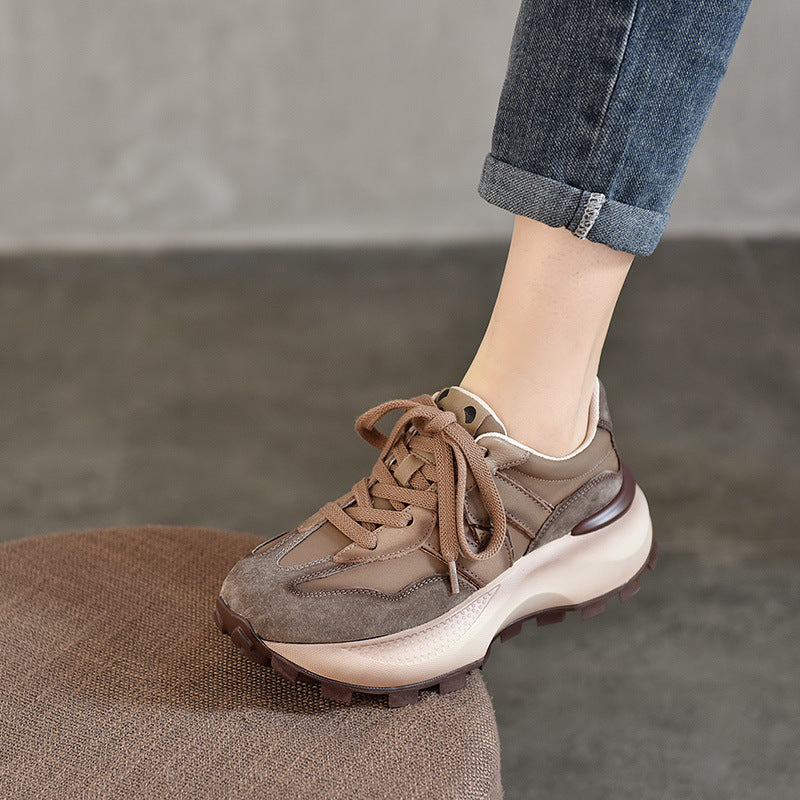 Women's Activity Price Genuine Muffin Platform Thin Sneakers