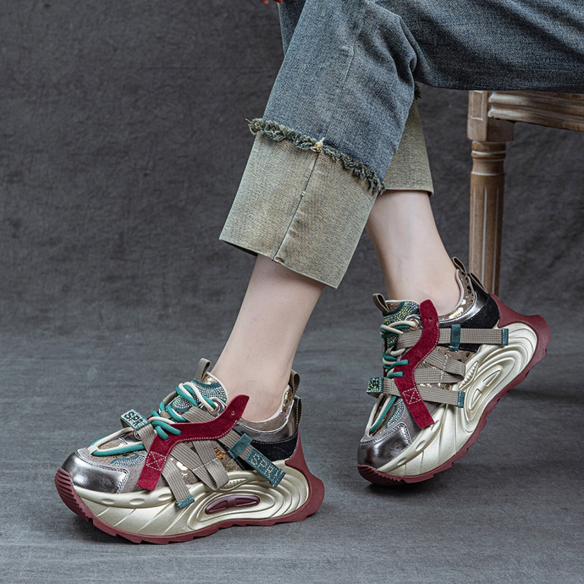 Women's Goods Colorful Dad Trendy Cool Genuine Retro Women's Shoes