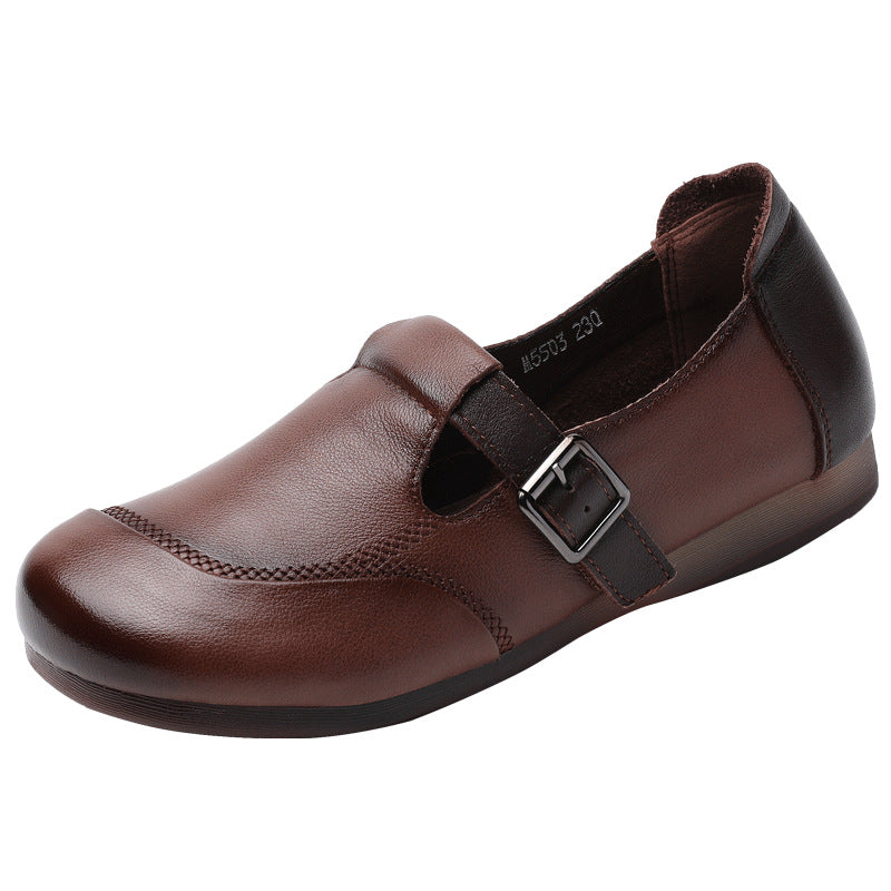 Women's Comfortable Genuine Single Soft Bottom Breathable Flat Not Tired Women's Casual Shoes
