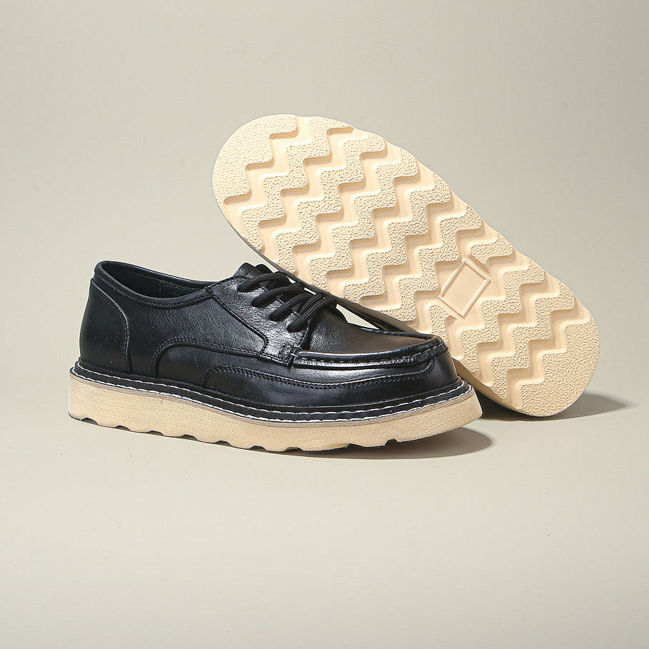 Men's Autumn Korean Style Genuine Fashion Versatile Men's Casual Leather Shoes