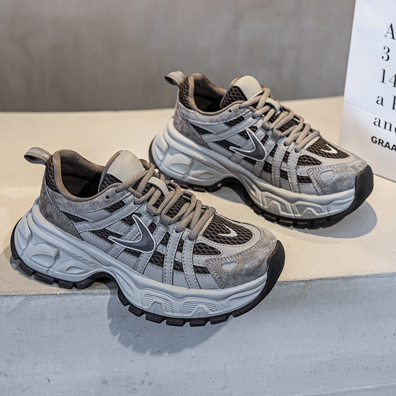 Women's Mesh Suction Film Bottom Heightened Daddy Women's Sports Shoes