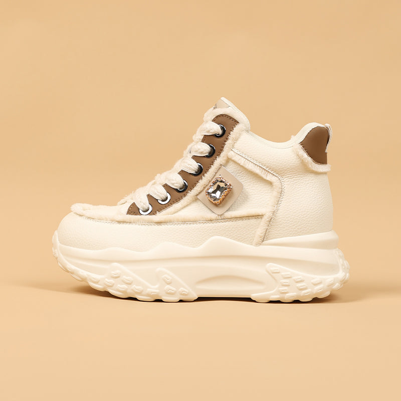 Women's Thick Bottom White For Leisure Sports Casual Shoes