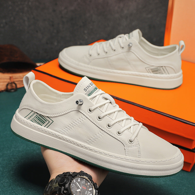 Men's Light Luxury Board Four Breathable White Sneakers