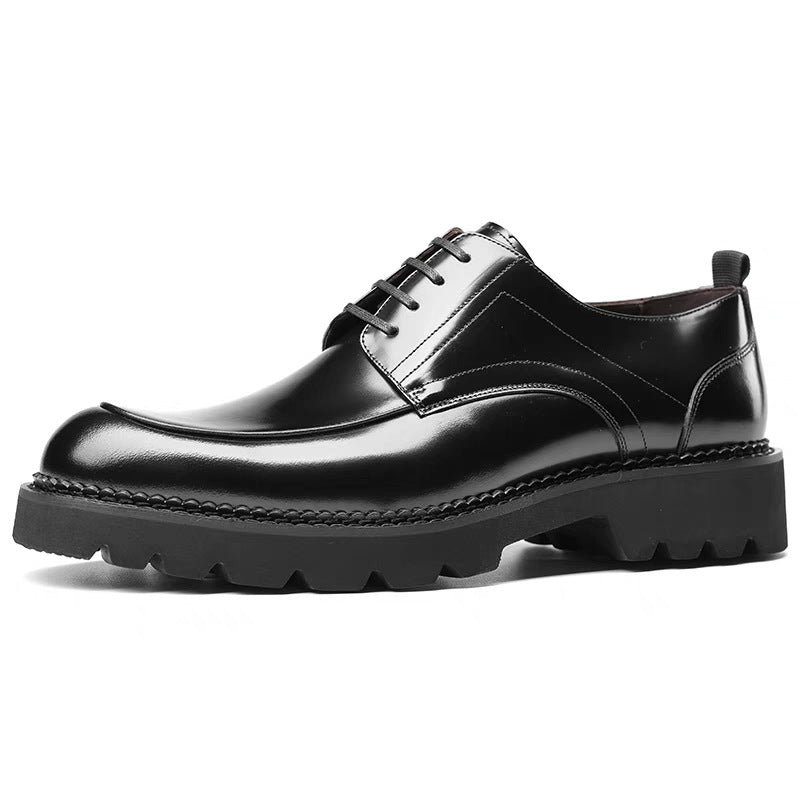 Men's Wear Commuter Style First Layer Cowhide Suit Leather Shoes