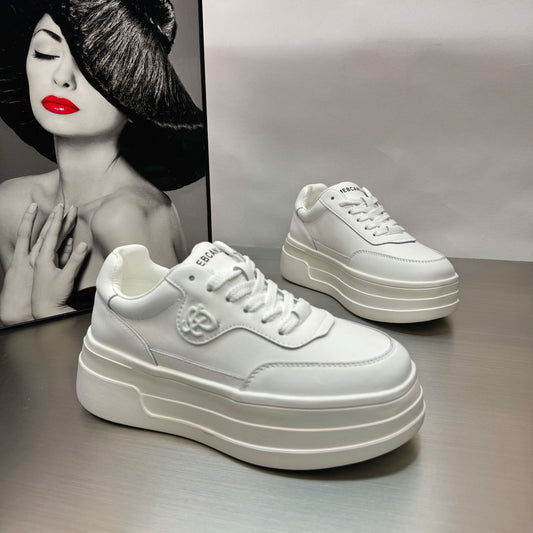 Platform White Female Genuine Elevator Muffin Casual Shoes