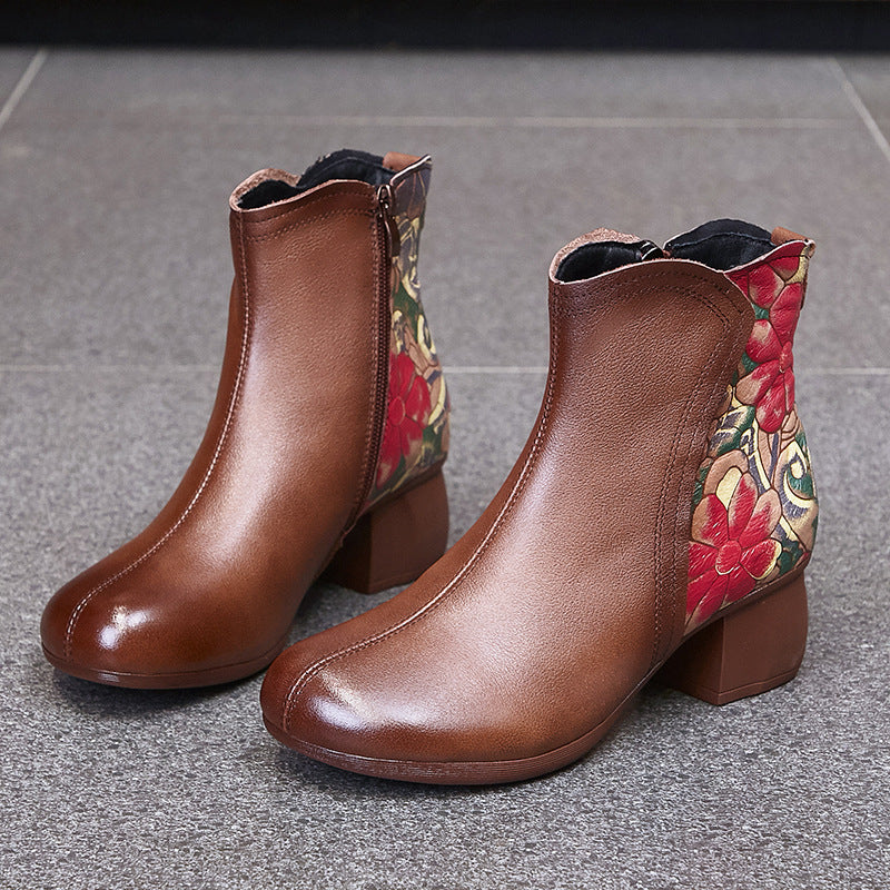 Women's Cowhide Thick Soft Soled Veet Warm Women's Shoes