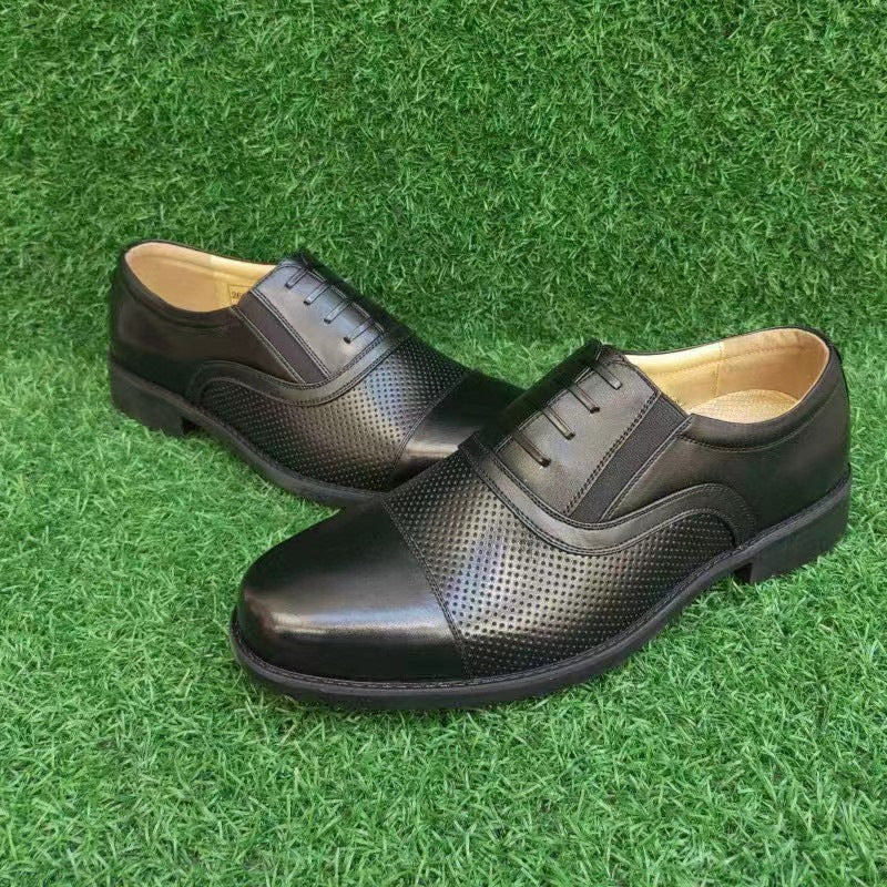 Men's Formal Wear Mesh Hollow Out Standard Breathable Belt Clothes Leather Shoes