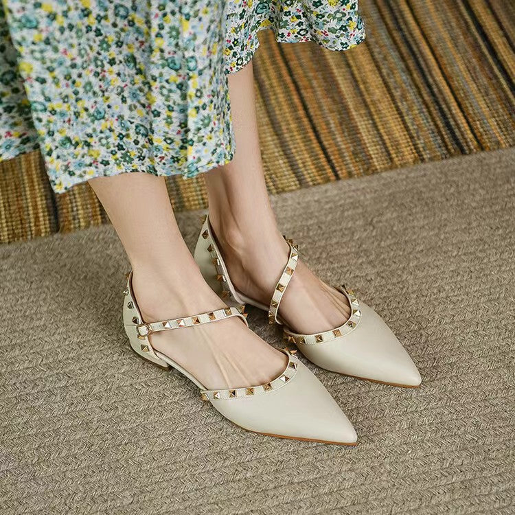 Women's Adult Lady Like Woman Wind Bottom For Leather Shoes