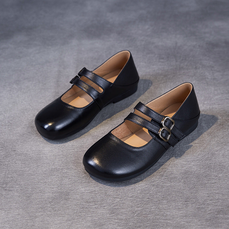Women's Pumps Spring Round Head Low Flat Heels