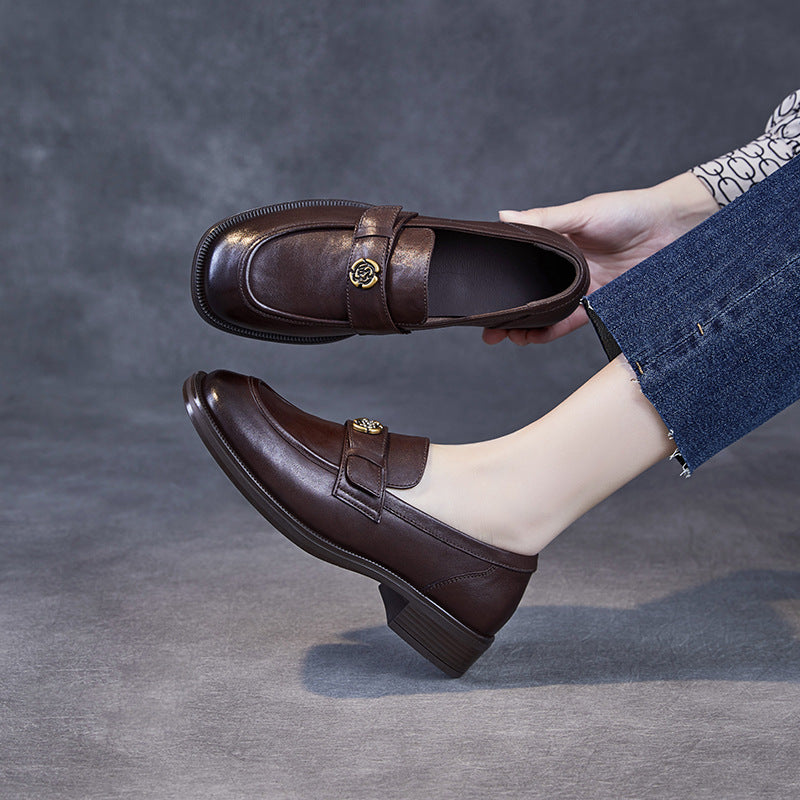 Women's French Spring Thin Camellia Commuter Low Loafers