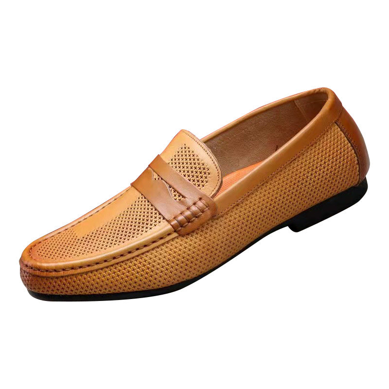 Men's First Layer Cowhide Soft Bottom Breathable Casual Shoes