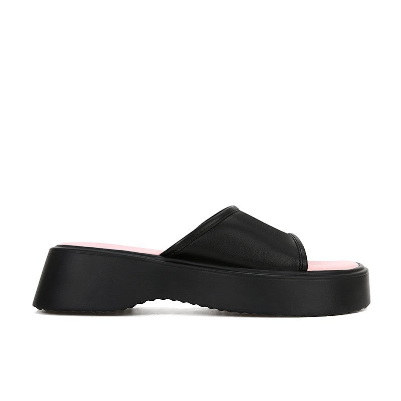 Fashion Simple Round Head Thick Bottom Wide Surface Slippers