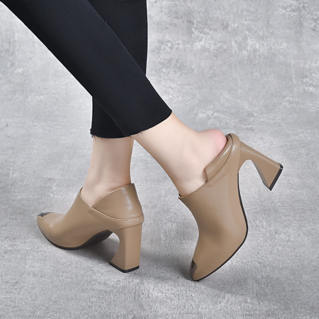 Women's Genuine Pointed High Korean Temperament Wild Women's Fashion Shoes