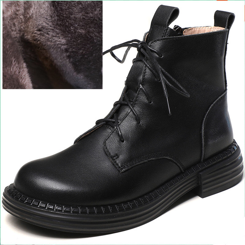 Women's Winter Short Authentic Comfortable Flat Martens Boots