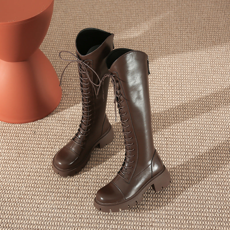 Women's Platform Below The Knee Sleeve Knight Boots