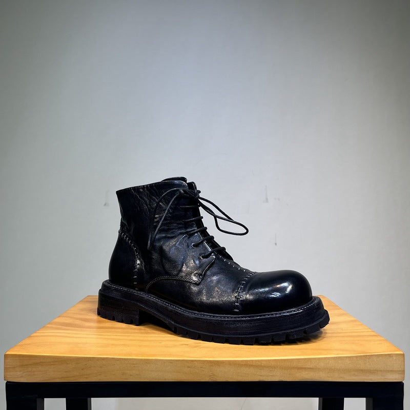 Men's Martin Thick Bottom Distressed Retro Platform Boots