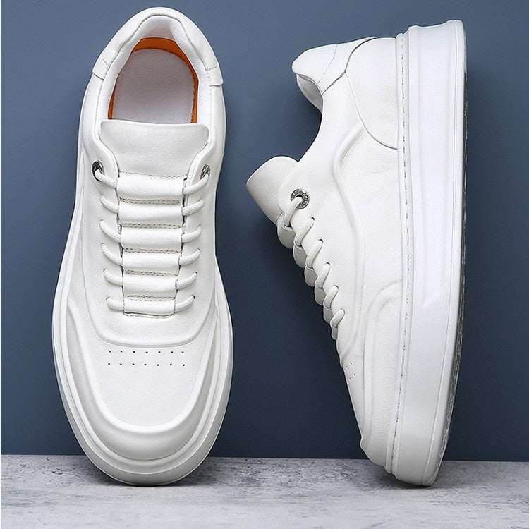 Men's Four Breathable Lightweight Platform White Top Layer Men's Shoes