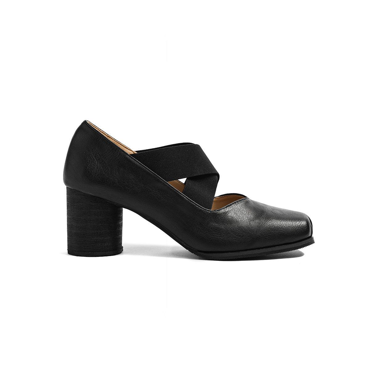 Women's Retro French Pig Nose Chunky Cross Women's Shoes