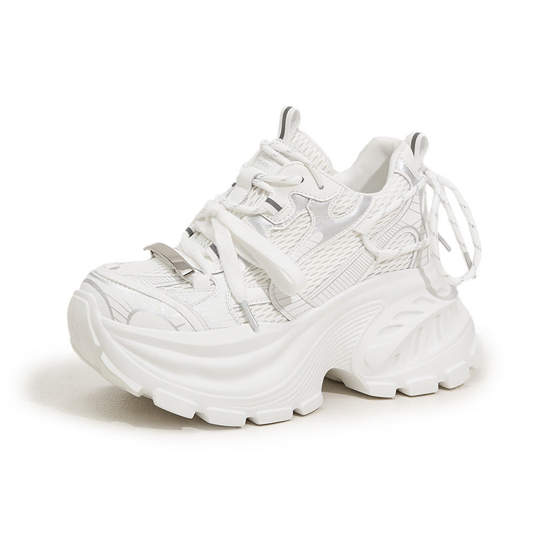 Women's Platform Dad Spring Fashionable Small Height Increasing Women's Sports Shoes