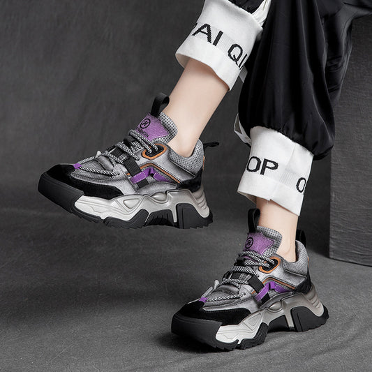 Women's & Men's Contrast Color Trendy Style Platform Leisure Men's Shoes
