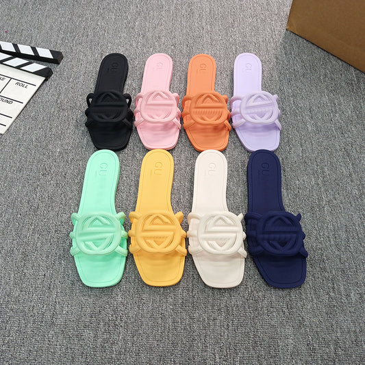 Women's Beautiful Beach Jelly Color Home Sandals