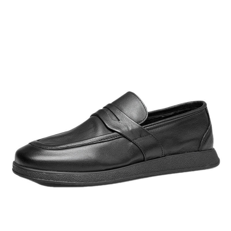 Men's Slip-on Lofter No Lace Breathable Versatile Soft Bottom Leather Shoes