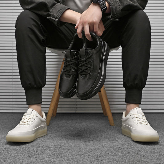 Men's Layer Cowhide Easy Wear Soft Breathable Sports Sneakers