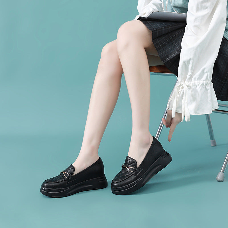 Women's Spring Invisible Elevated Genuine Mary Jane Small Nurse Women's Casual Shoes