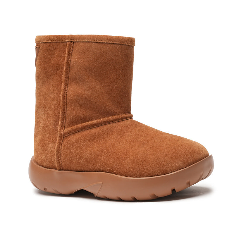 Women's Fleece-lined Brushed Veet Korean Style Fashion Snow Boots