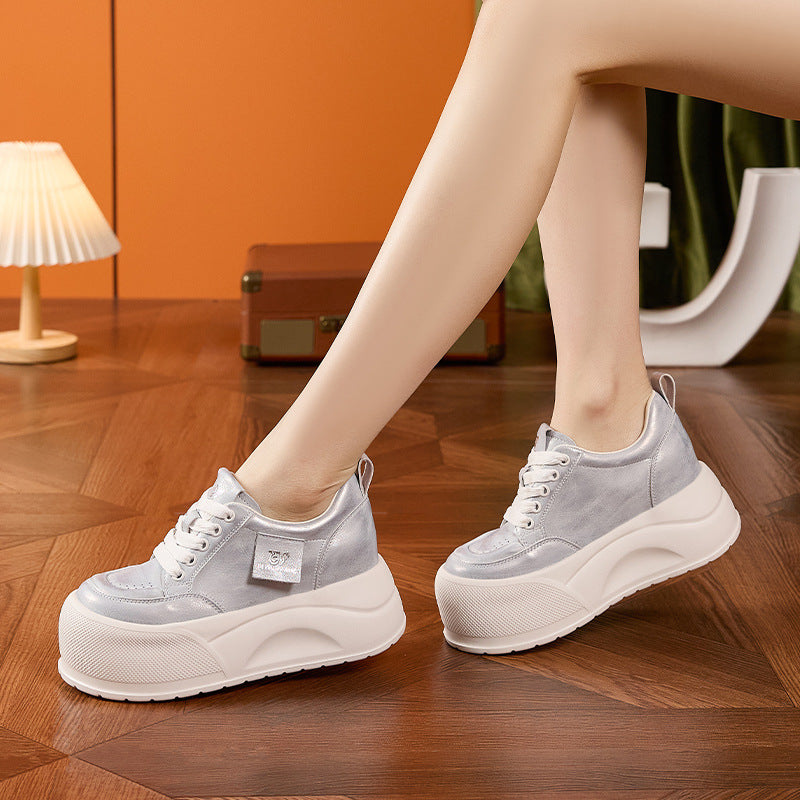 Women's & Men's Platform White Summer Korean Vintage Skateboard Fashion Height Men's Shoes