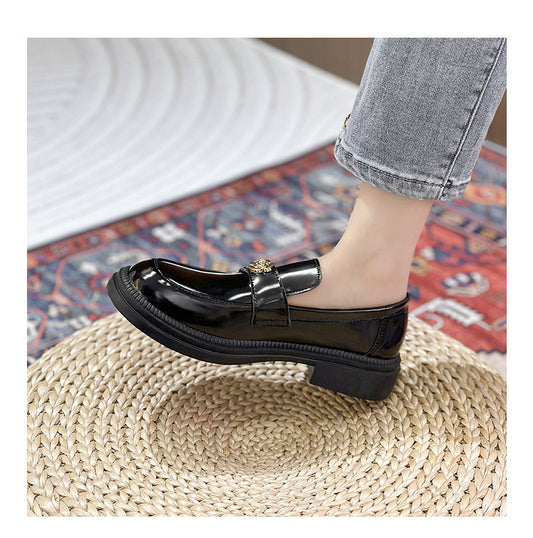 Women's Grape Mom Camellia Platform Round Head Loafers