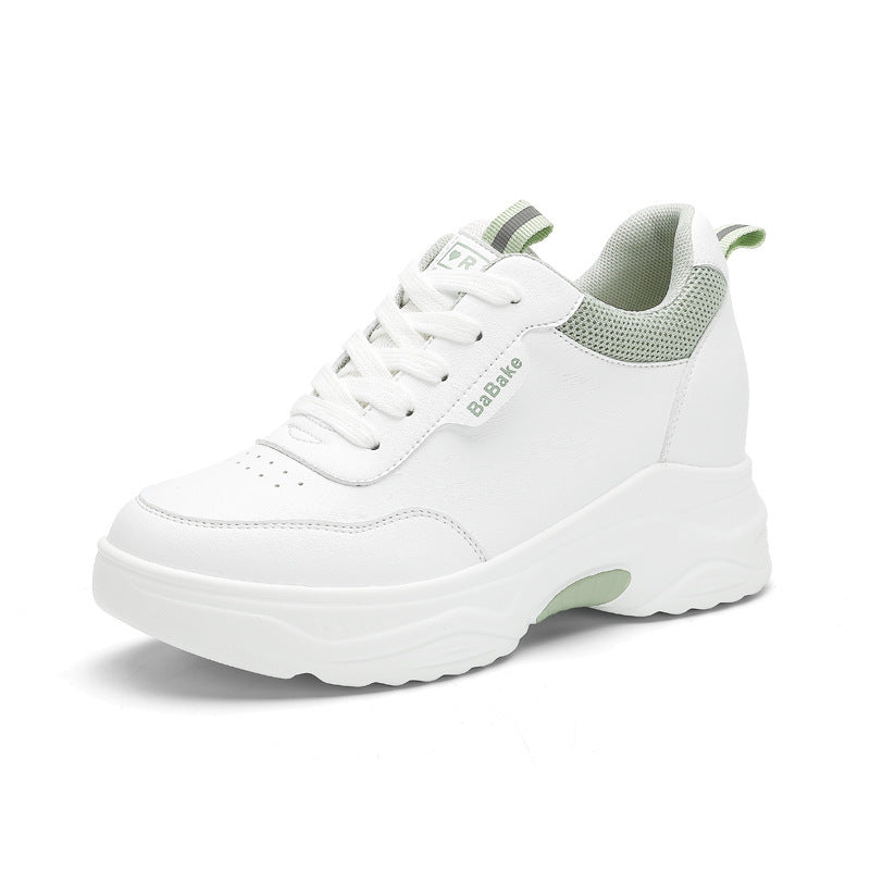 Women's Height Increasing Insole White Genuine Platform Women's Sports Shoes