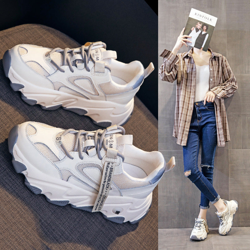Women's Korean Style Versatile Thick Bottom Breathable Sneakers