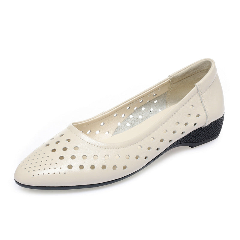 Women's Summer Fashion Flat Mom Hole Hollow Heels