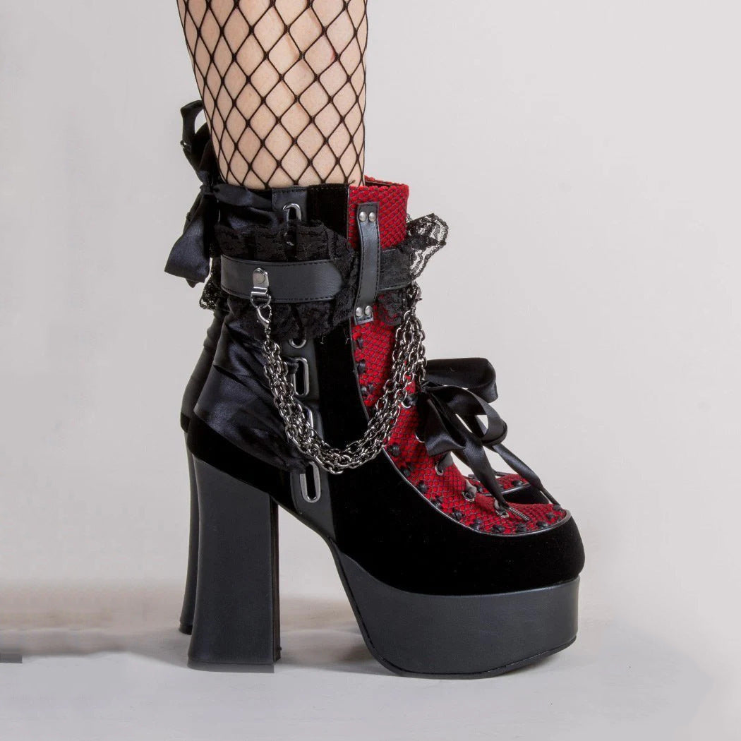 Women's Gothic Retro Chunky Platform Plus Size Boots