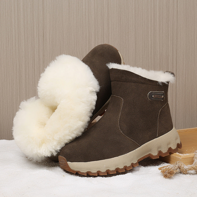 Men's Integrated Winter Warm Thickened Wool Outdoor Men's Shoes