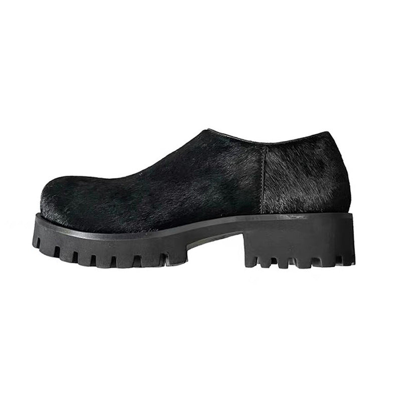 Women's & Men's Paris Big Head Derby Platform Slip-on Increased Warped Loafers