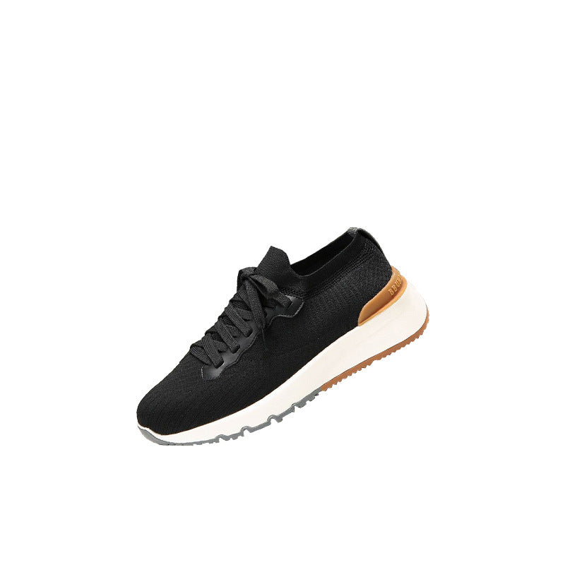 Men's Cashmere Mesh With Light Cow Suede Sneakers