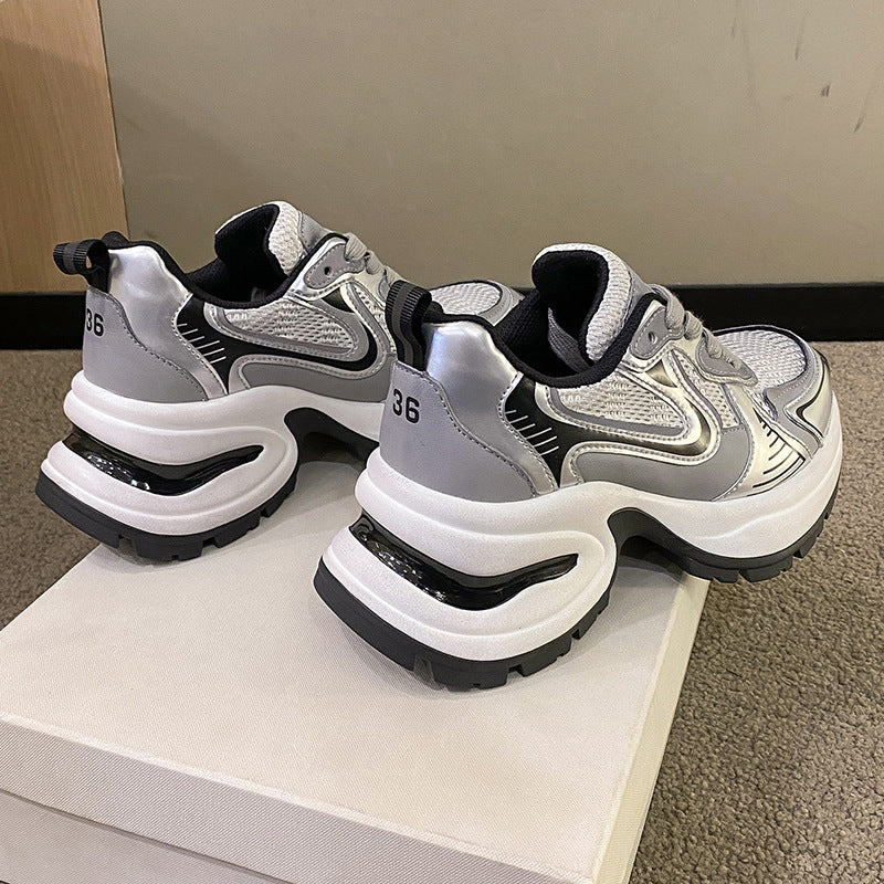 Women's Dad Autumn Round Head Height Increasing Sneakers