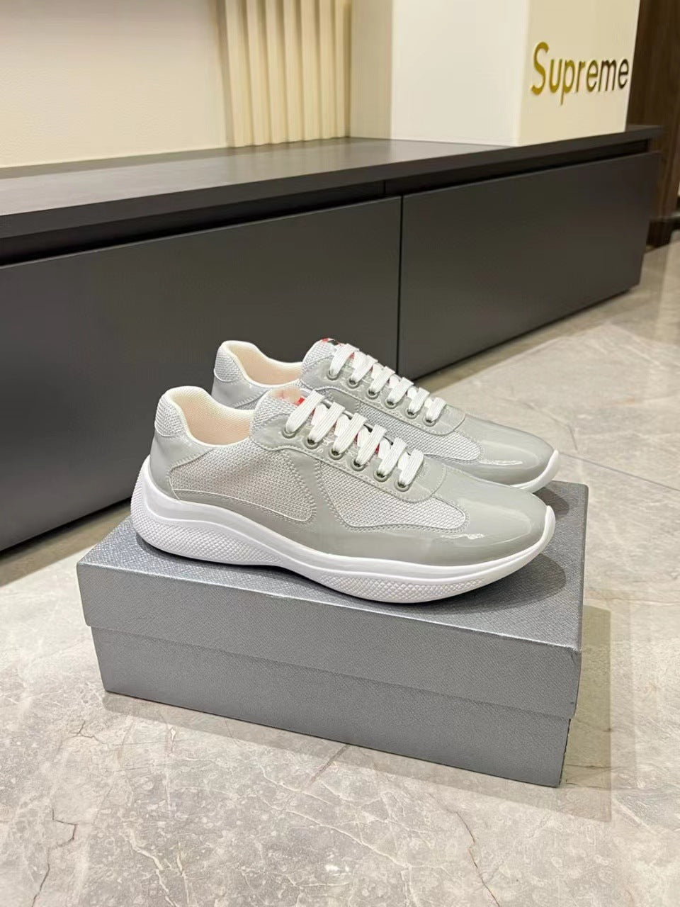 Men's P Home Shiny Patent Fashion Exercise Board Breathable White Men's Casual Shoes