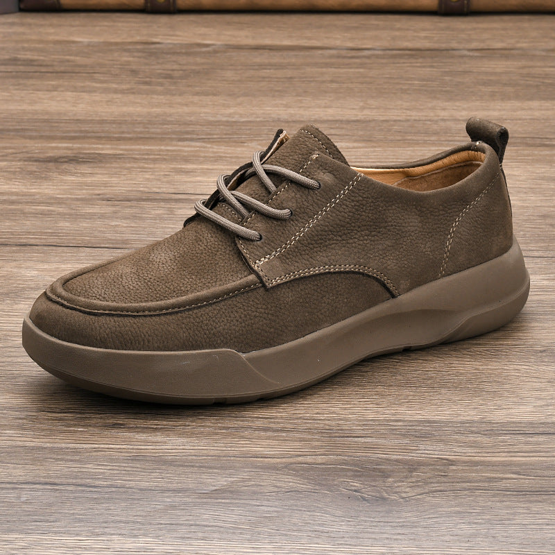 Men's Layer Cowhide Comfortable Soft Bottom Breathable Leather Shoes